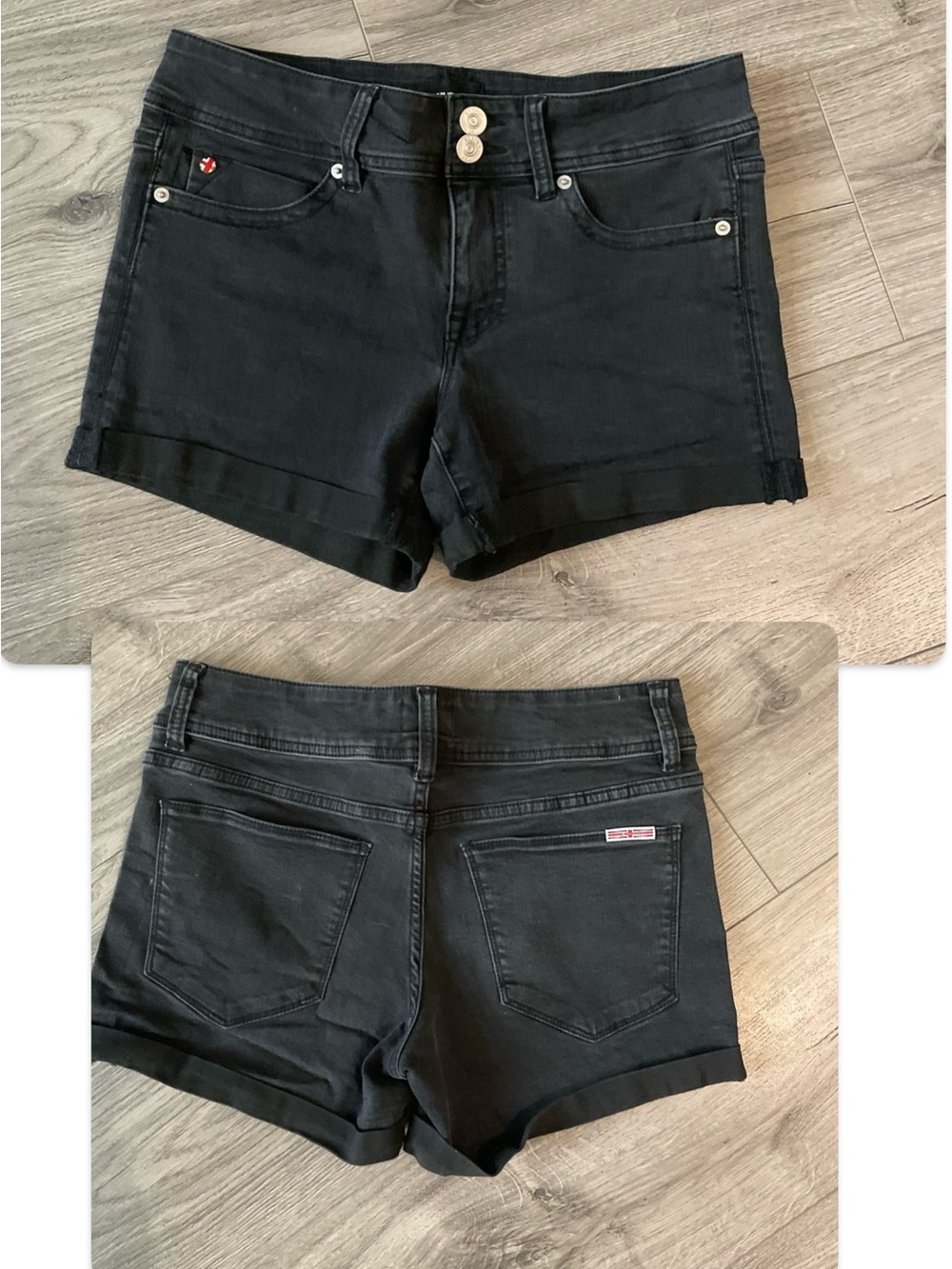 *HUDSON * Women’s 2 Button Black Denim Cuffed Shorts